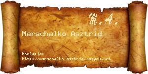 Marschalko Asztrid névjegykártya